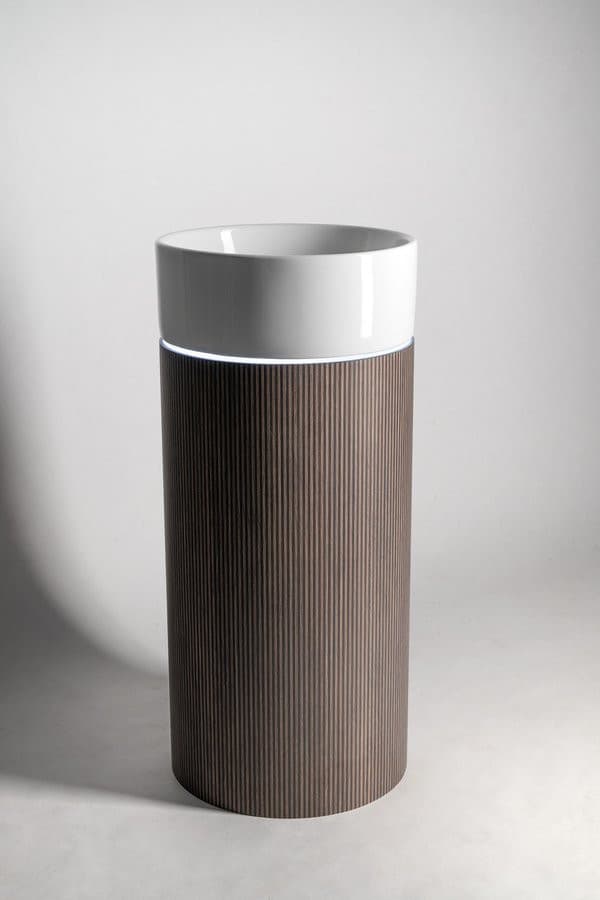 OASIS Umywalka ceramiczna wolnostojąca 40x89x52cm, półka do pomieszczenia, siena