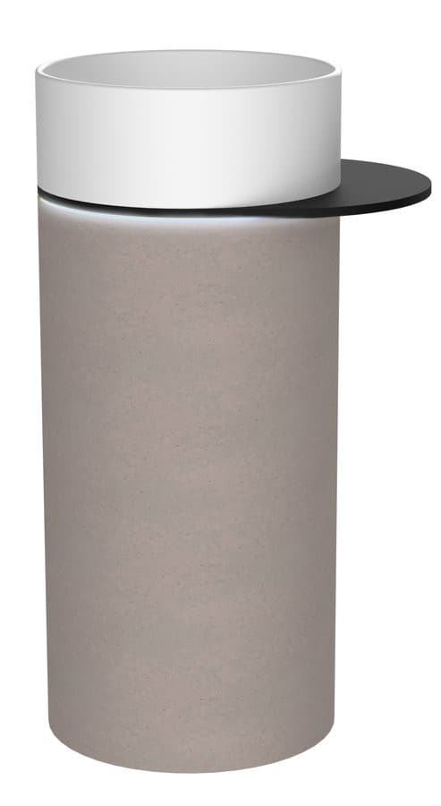 OASIS Umywalka ceramiczna wolnostojąca 40x89x52cm, półka do pomieszczenia, biała/beton pearl grey