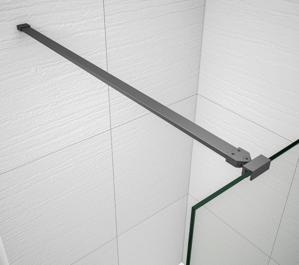 ESCA GUN METAL jednoczęściowa kabina przysznicowa Walk-In, szklo dymione, 1200 mm