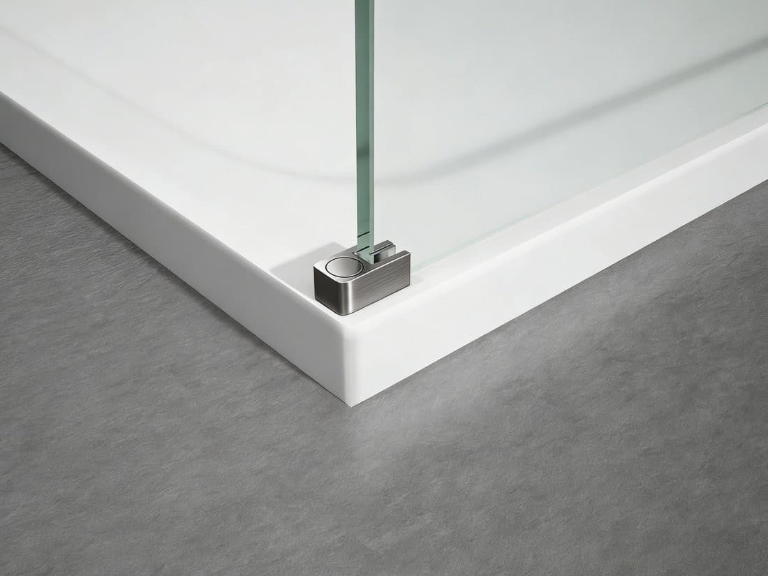 ESCA GUN METAL jednoczęściowa kabina przysznicowa Walk-In, montaż przy ścianie, szkło mat dymione, 1400 mm