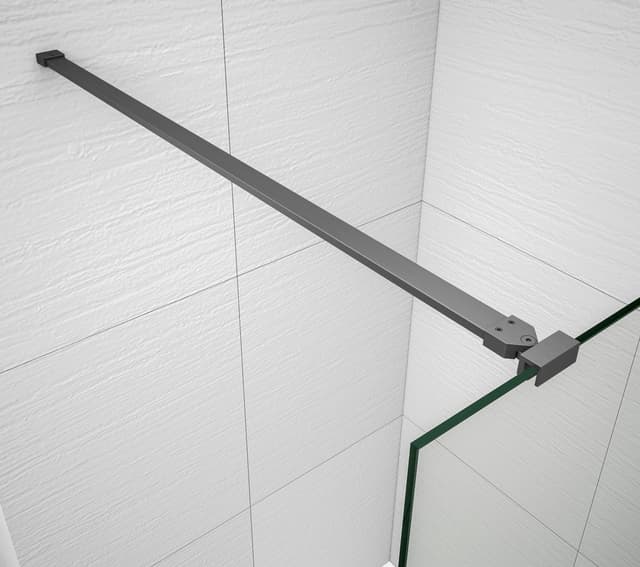 ESCA GUN METAL jednoczęściowa kabina przysznicowa Walk-In, szklo dymione, 1400 mm