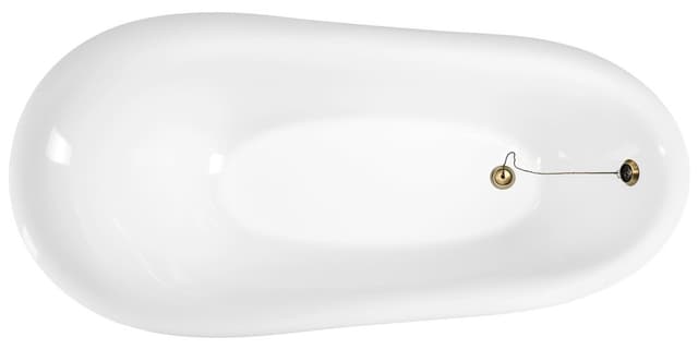 RETRO wolnostojąca wanna 157x76,5x73cm, biała, nogi brąz