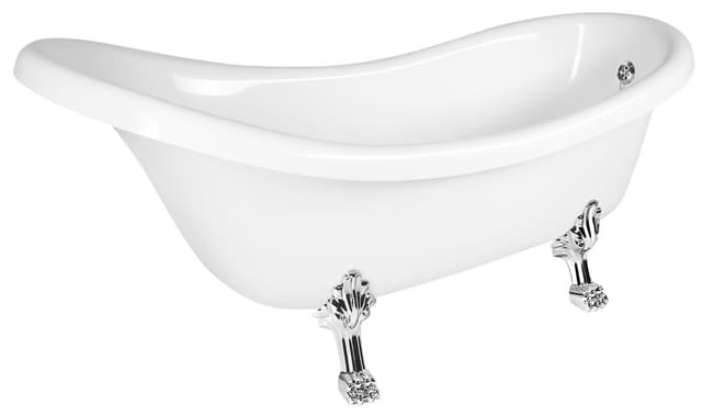 RETRO wolnostojąca wanna 174,5x82x80,5cm, biała, nogi chrom