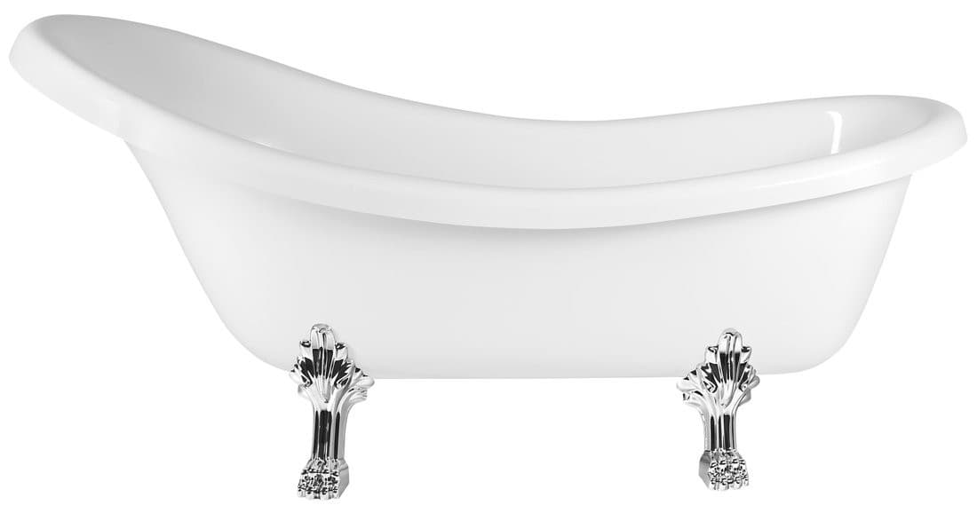 RETRO wolnostojąca wanna 174,5x82x80,5cm, biała, nogi chrom