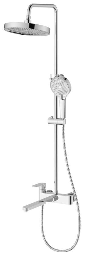 Kolumna prysznicowa z baterią dźwigniową, obrotowym wylewka, chrom