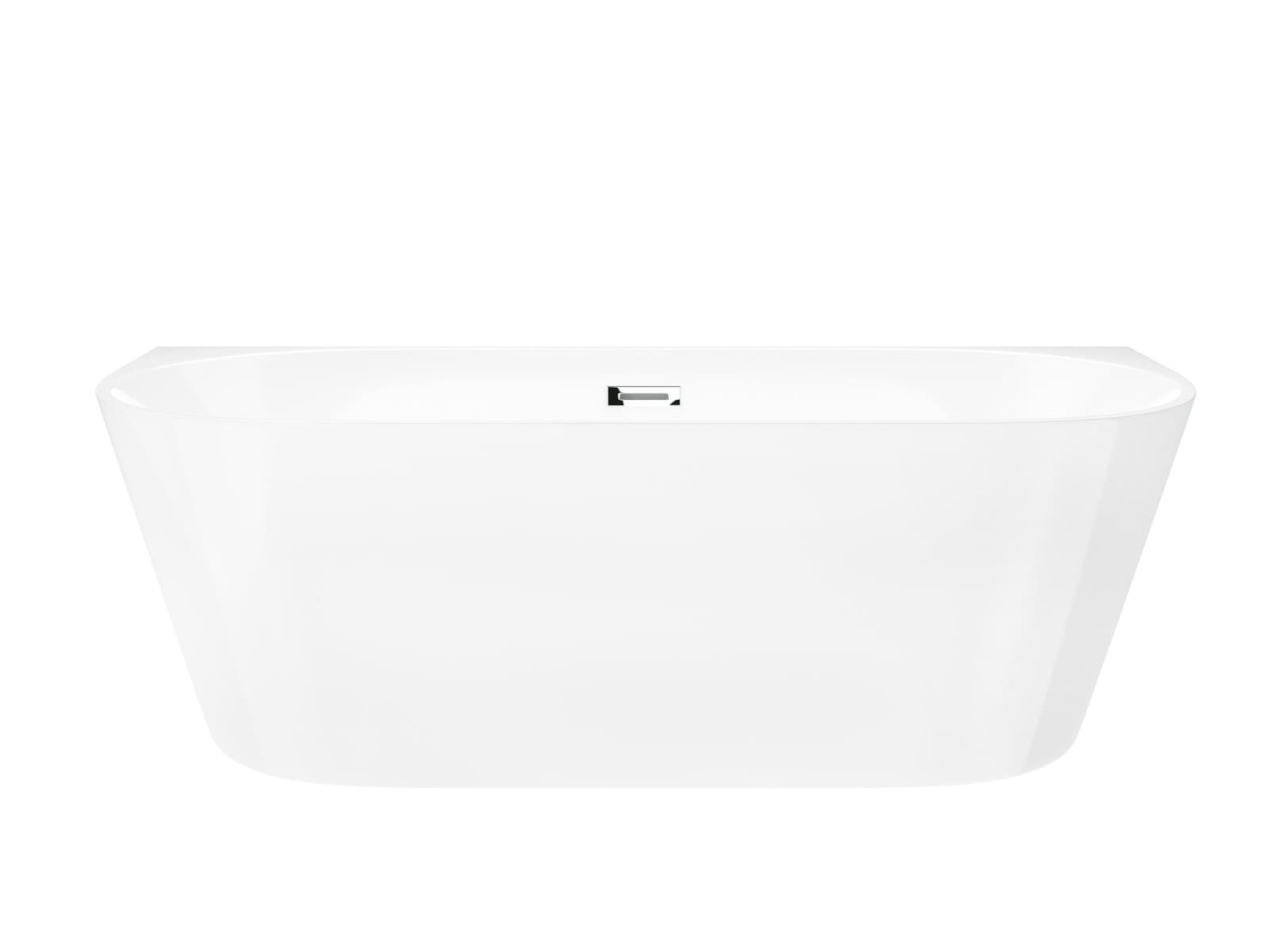 Wanna przyścienna wolnostojąca Corsan MONO 160 x 75 cm Korek klik-klak Chrom