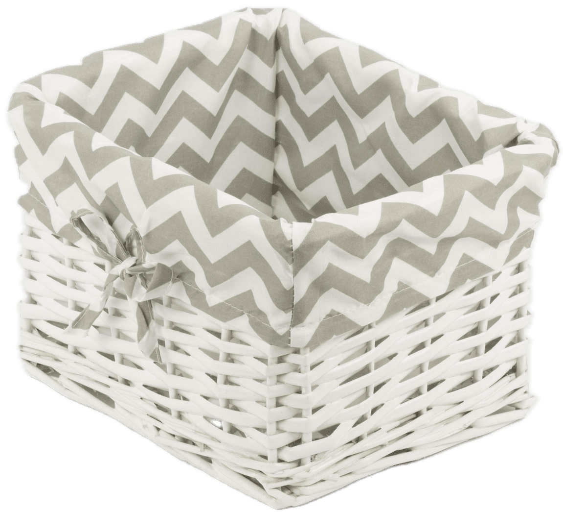 Koszyk wiklinowy Koszoplotka biały z wyściółką 26x23x19h