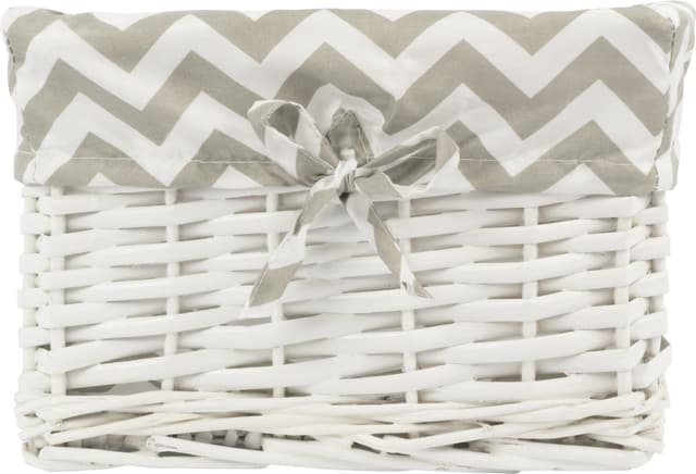 Koszyk wiklinowy Koszoplotka biały z wyściółką 26x23x19h