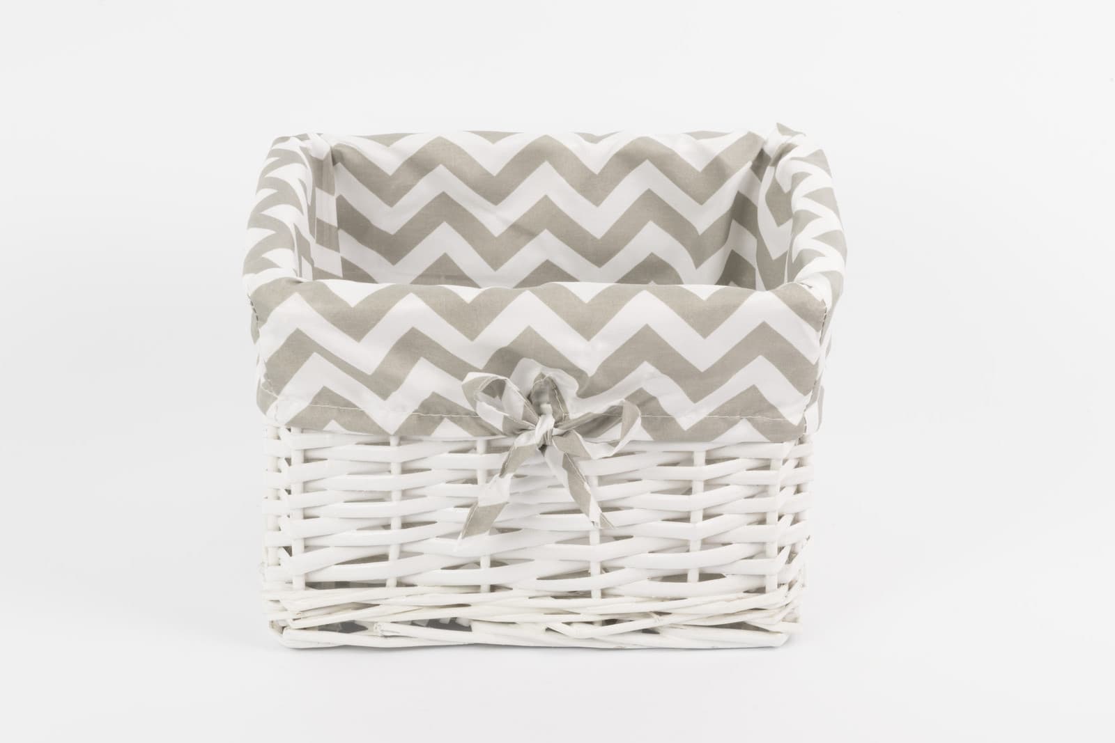 Koszyk wiklinowy Koszoplotka biały z wyściółką 26x23x19h