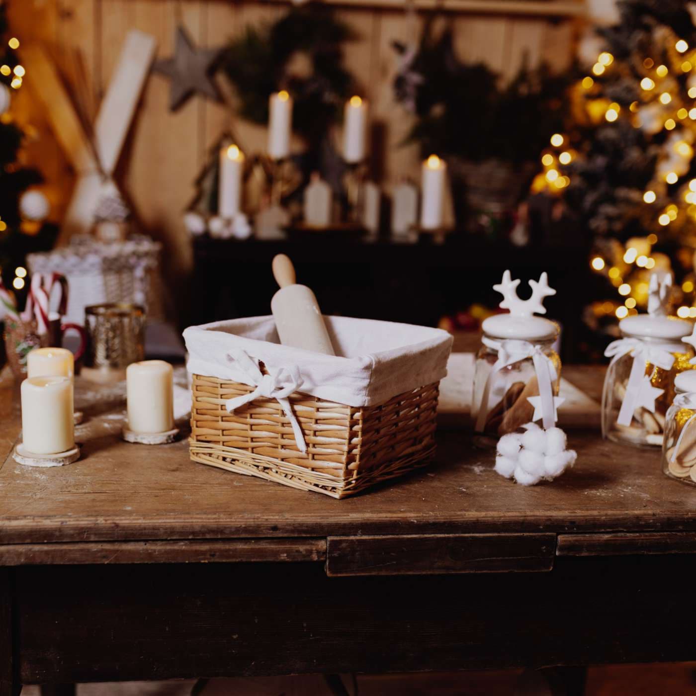 Koszyk wiklinowy Koszoplotka naturalny z wyściółką 25x22x15h