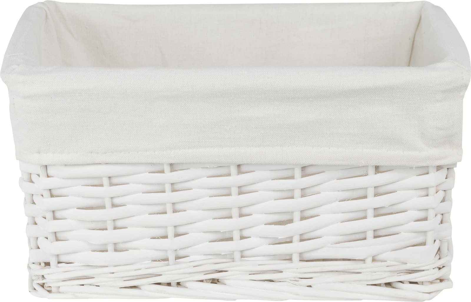 Koszyk wiklinowy Koszoplotka biały z wyściółką z kokardką 30x20x15h + GRATIS