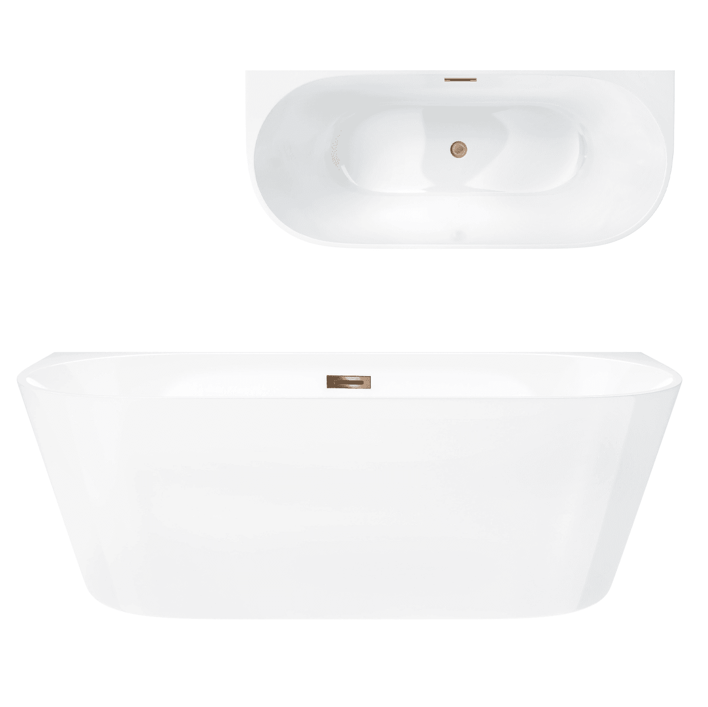 Wanna przyścienna MONO E029XLBRG 170x80 cm Korek klik-klak Miedź Szczotkowana