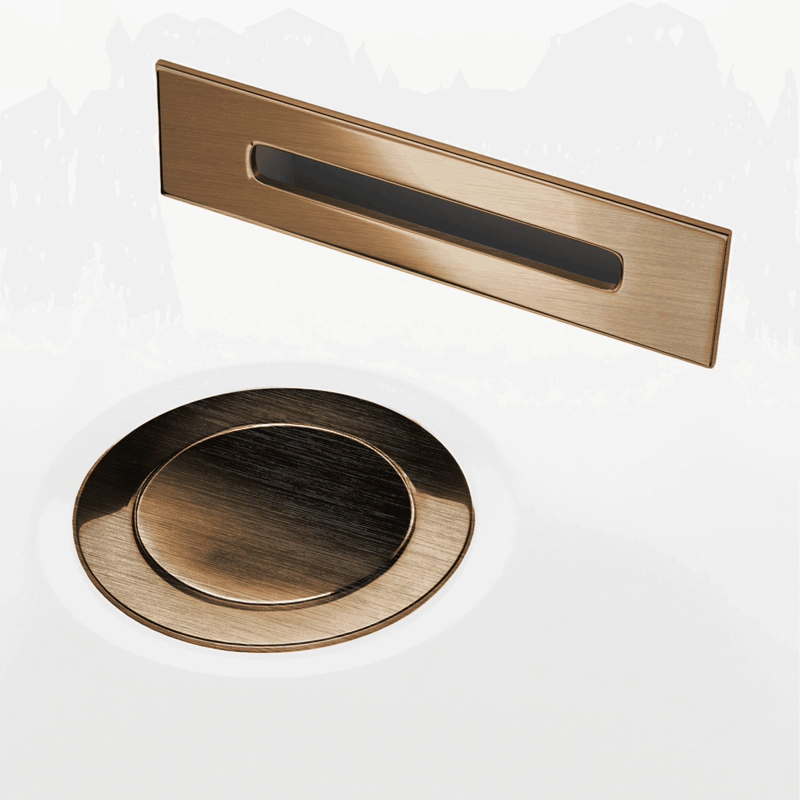 Wanna przyścienna MONO E029LBRG 160x75 cm Korek klik-klak Miedź Szczotkowana