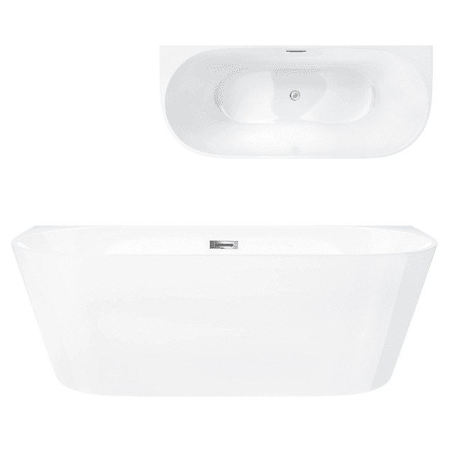 Wanna przyścienna MONO E029XLBSL 170x80 cm Korek klik-klak Stal Szczotkowana