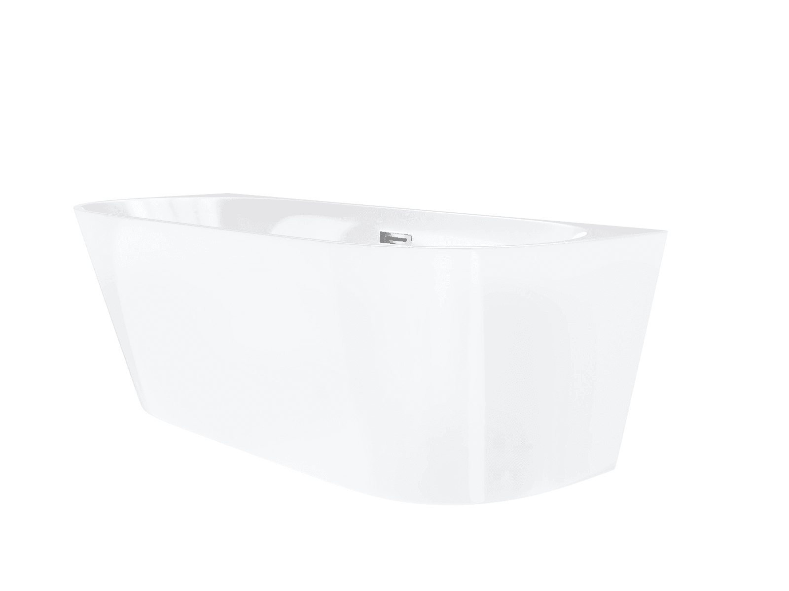 Wanna przyścienna MONO E029XLBSL 170x80 cm Korek klik-klak Stal Szczotkowana