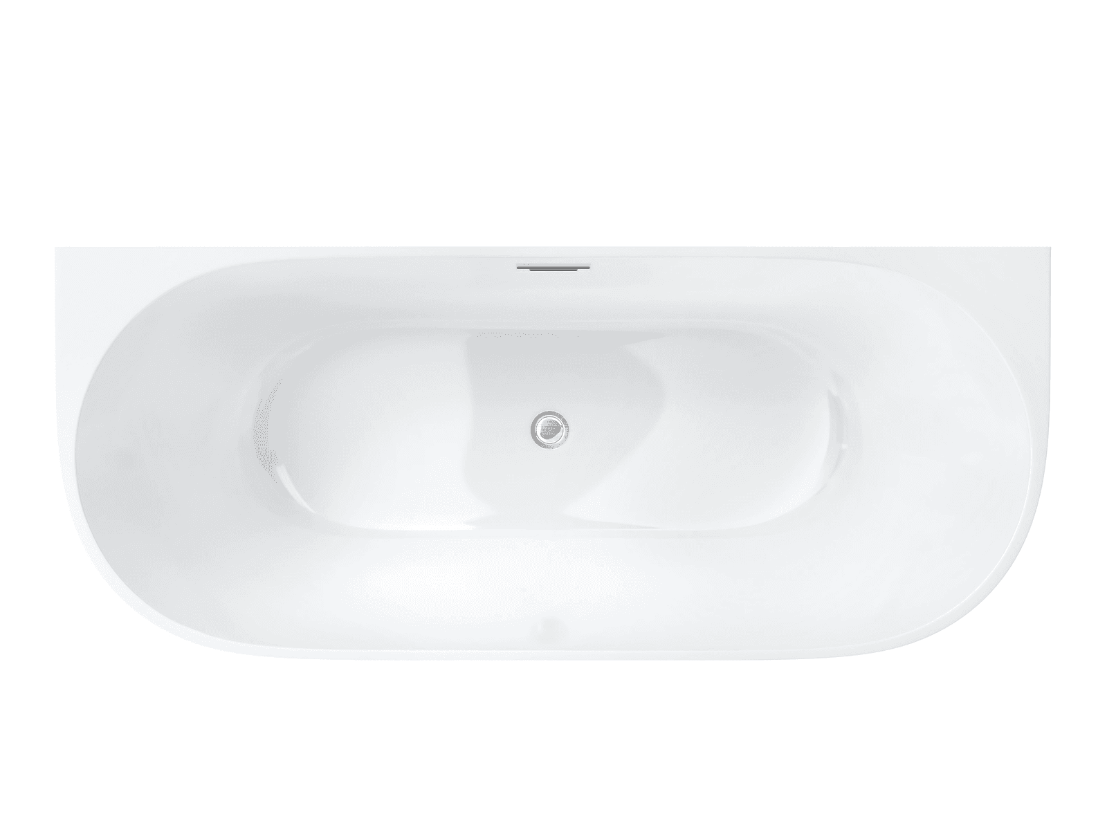 Wanna przyścienna MONO E029XLBSL 170x80 cm Korek klik-klak Stal Szczotkowana