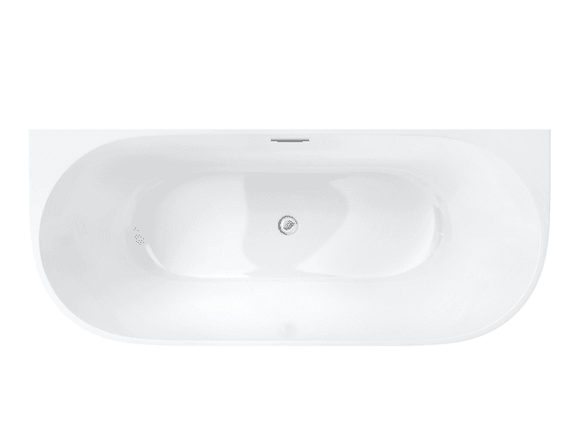 Wanna przyścienna MONO E029XLBSL 170x80 cm Korek klik-klak Stal Szczotkowana