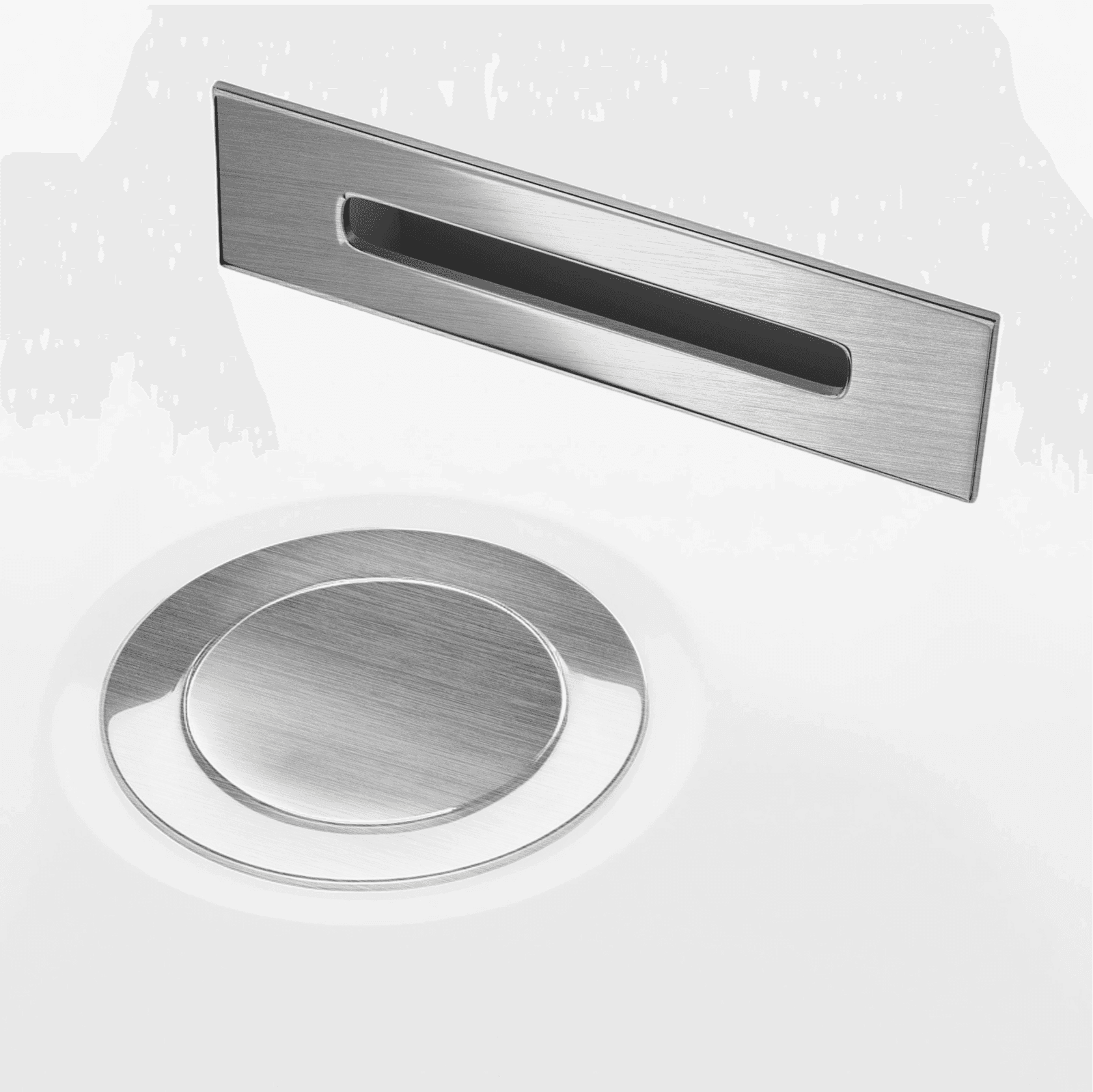 Wanna przyścienna MONO E029XLBSL 170x80 cm Korek klik-klak Stal Szczotkowana