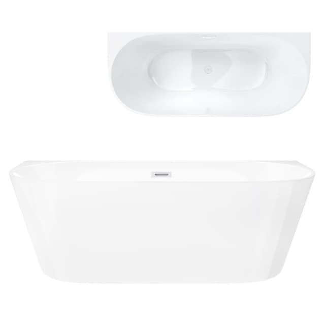 Wanna przyścienna MONO E029LBSL 160x75 cm Korek klik-klak Biały