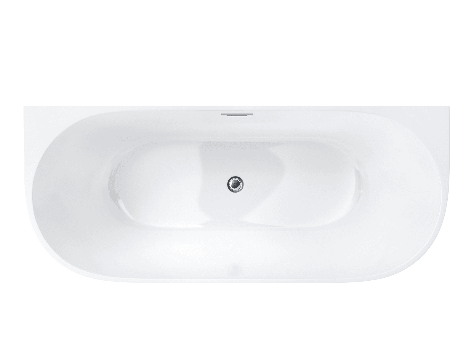 Wanna przyścienna MONO E029MCH 150x74 cm Korek klik-klak Chrom