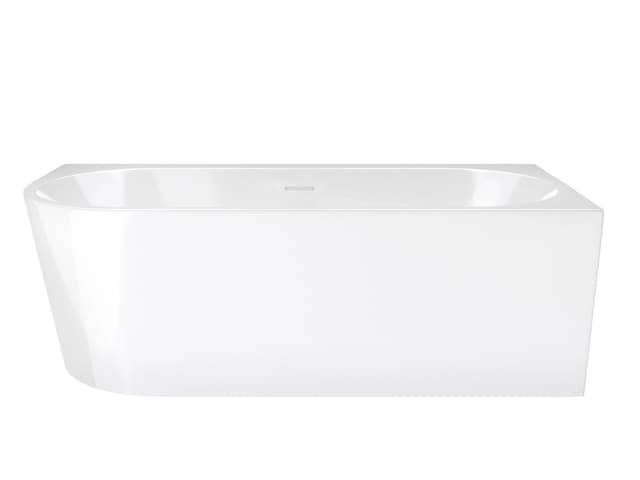 Wanna narożna INTERO V240LPCH 160 cm Montaż prawostronny Przelew szczelinowy Korek klik klak Chrom
