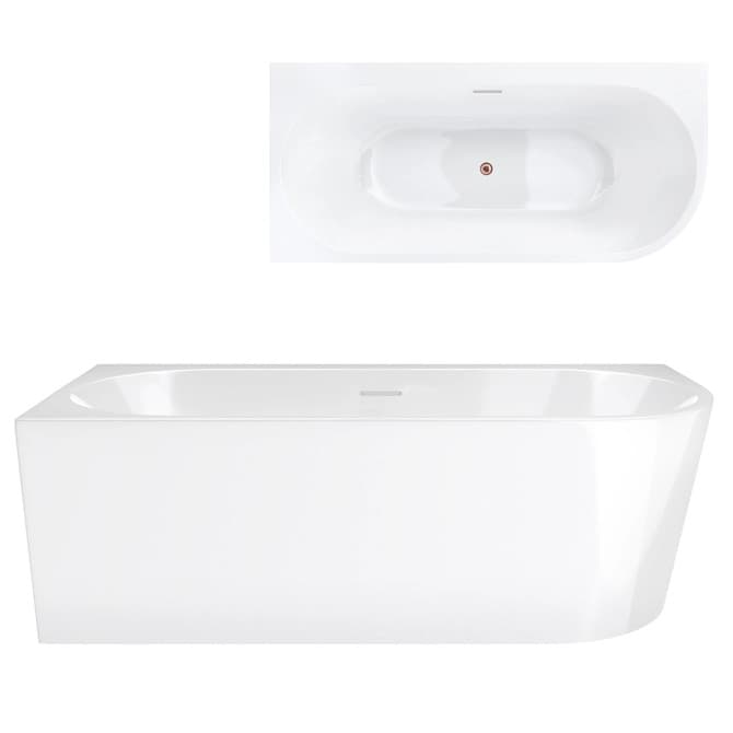 Wanna narożna INTERO V240LLBRG 160 cm Montaż lewostronny Przelew szczelinowy Korek klik klak Szczotkowane Różowe złoto