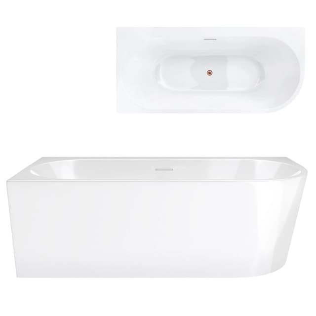 Wanna narożna INTERO V240XLLRG 170 cm Montaż lewostronny Przelew szczelinowy Korek klik klak Różowe złoto