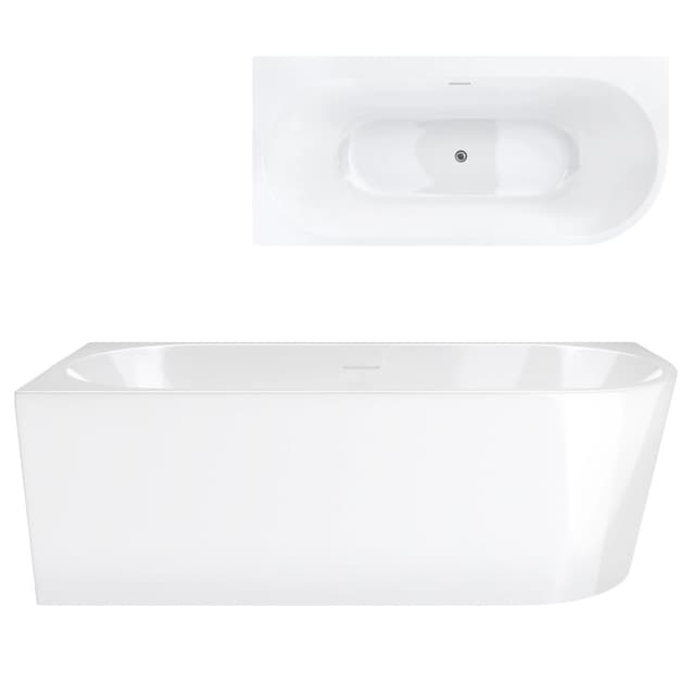 Wanna narożna INTERO V240XLLCH 170 cm Montaż lewostronny Przelew szczelinowy Korek klik klak Chrom