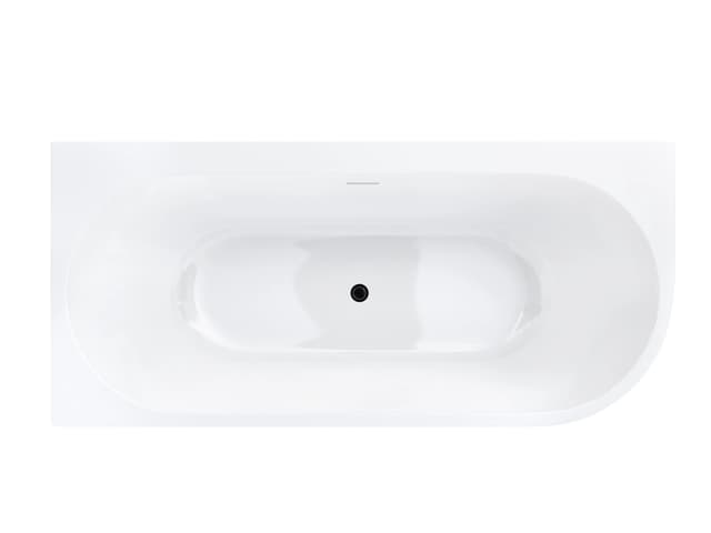 Wanna narożna INTERO V240XLLBL 170 cm Montaż lewostronny Przelew szczelinowy Korek klik klak Czarny