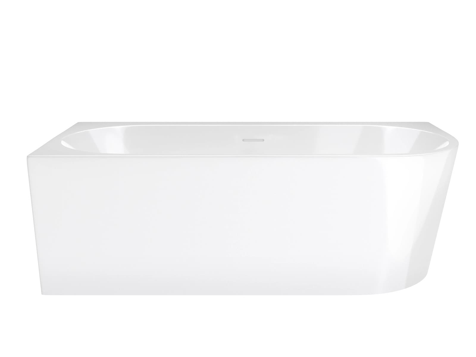 Wanna narożna INTERO V240XLLBL 170 cm Montaż lewostronny Przelew szczelinowy Korek klik klak Czarny