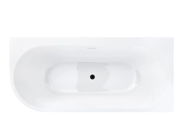 Wanna narożna INTERO V240XLPBL 170 cm Montaż prawostronny Przelew szczelinowy Korek klik klak Czarny