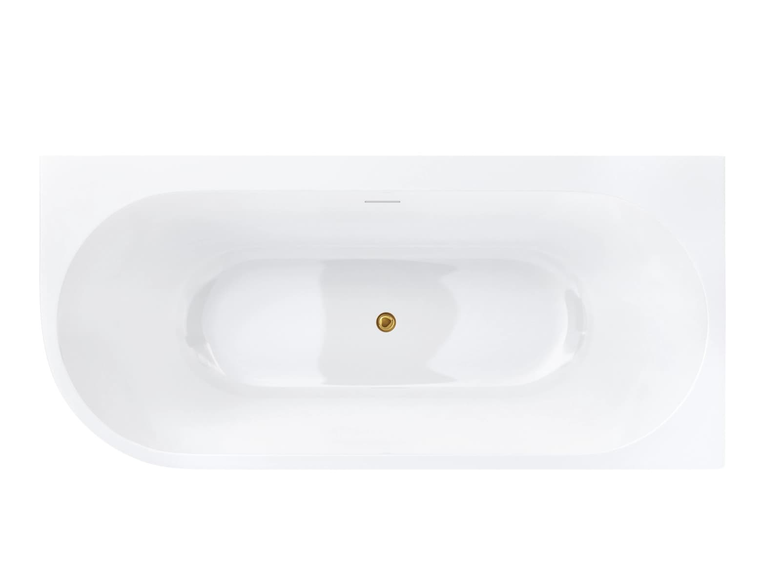 Wanna narożna INTERO V240XLPGL 170 cm Montaż prawostronny Przelew szczelinowy Korek klik klak Złoty