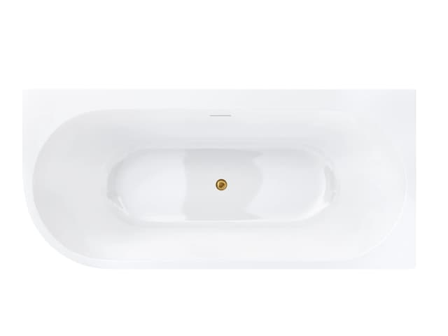 Wanna narożna INTERO V240XLPBGL 170 cm Montaż prawostronny Przelew szczelinowy Korek klik klak Szczotkowane Złoto