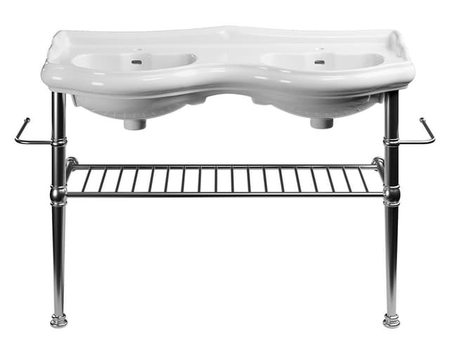 RETRO podpora podwójnej umywalki 120 cm z półką, chrom