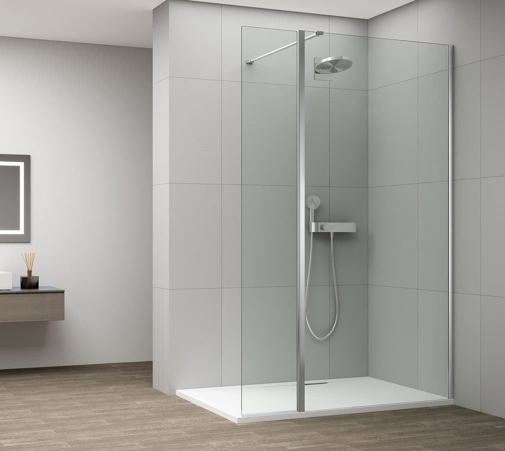 ESCA CHROME kabina przysznicowa, stałe szkło 1000 mm, szkło czyste, panel obrotowego 400 mm