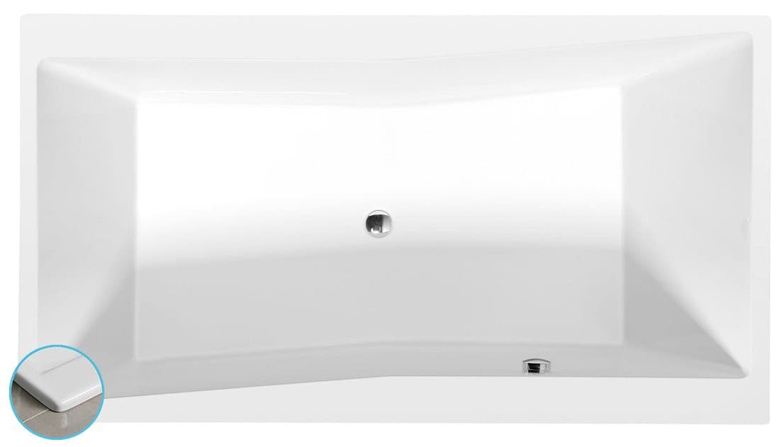 QUEST SLIM wanna prostokątna 190x100x49cm, biały