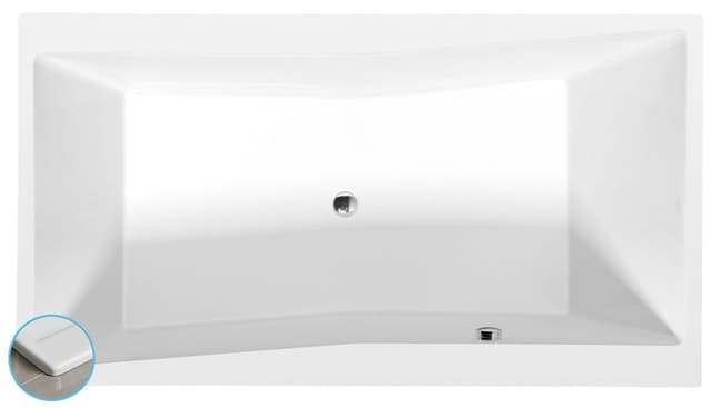 QUEST SLIM wanna prostokątna 190x100x49cm, biały