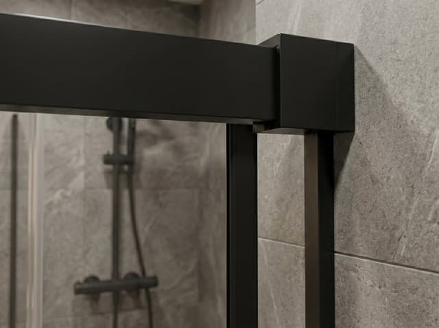 LUXOR BLACK drzwi prysznicowe 1500mm, szkło czyste