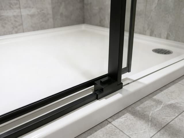 LUXOR BLACK drzwi prysznicowe 1500mm, szkło czyste