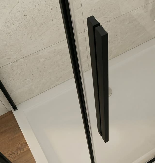 LUXOR BLACK drzwi prysznicowe 1500mm, szkło czyste