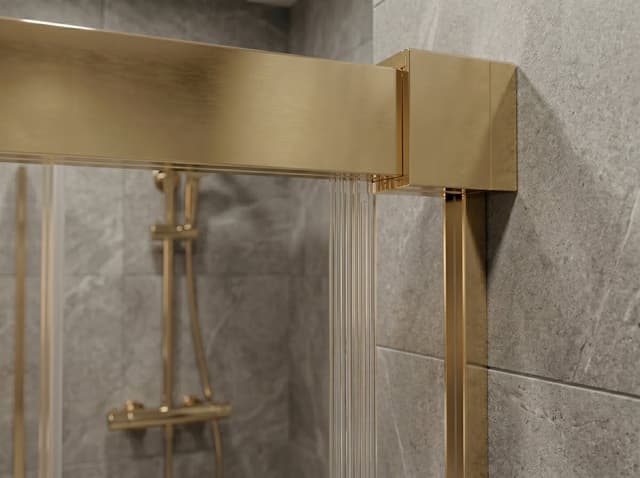 LUXOR GOLD MATT drzwi prysznicowe 1000mm, szkło czyste