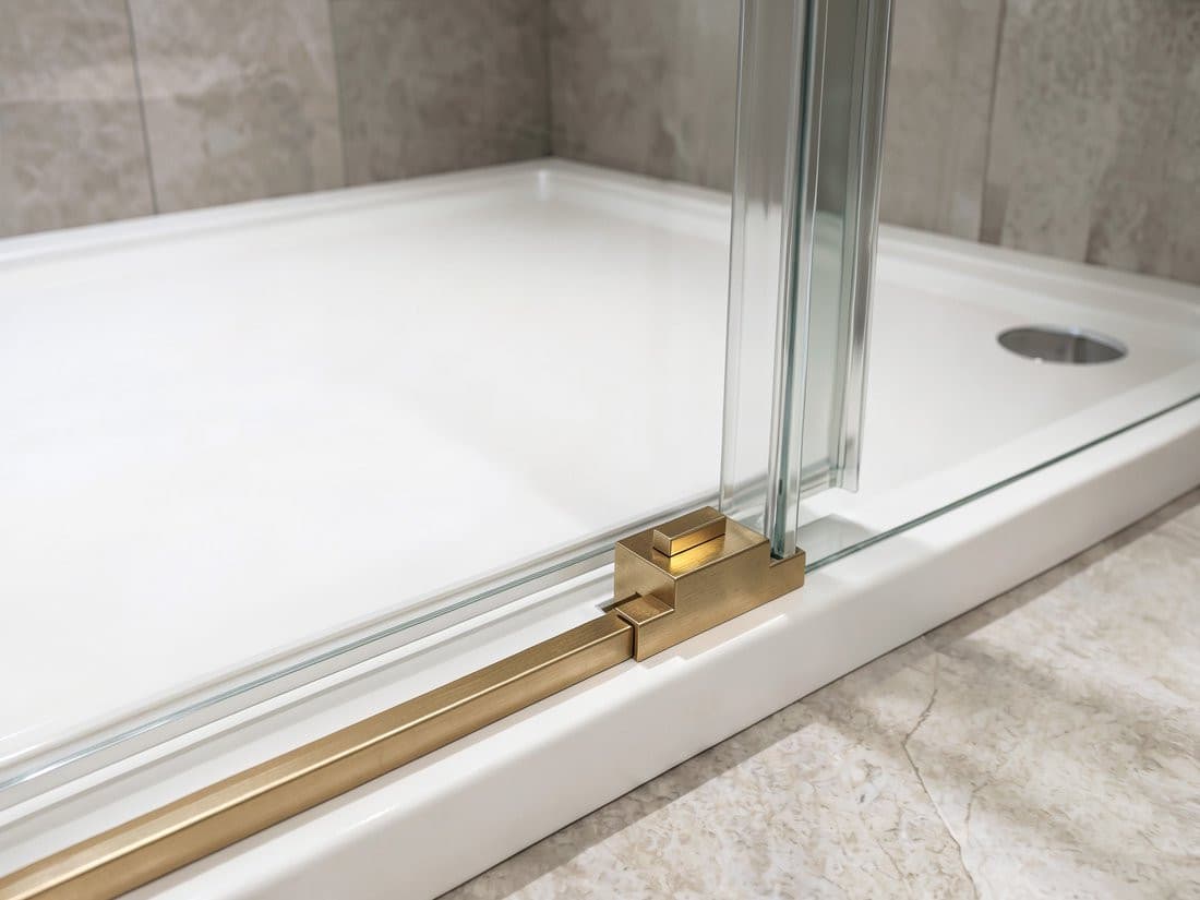 LUXOR GOLD MATT drzwi prysznicowe 1500mm, szkło czyste