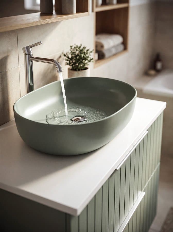 ARDEA ceramiczna umywalka nablatowa, 60,5x41,5cm, verde