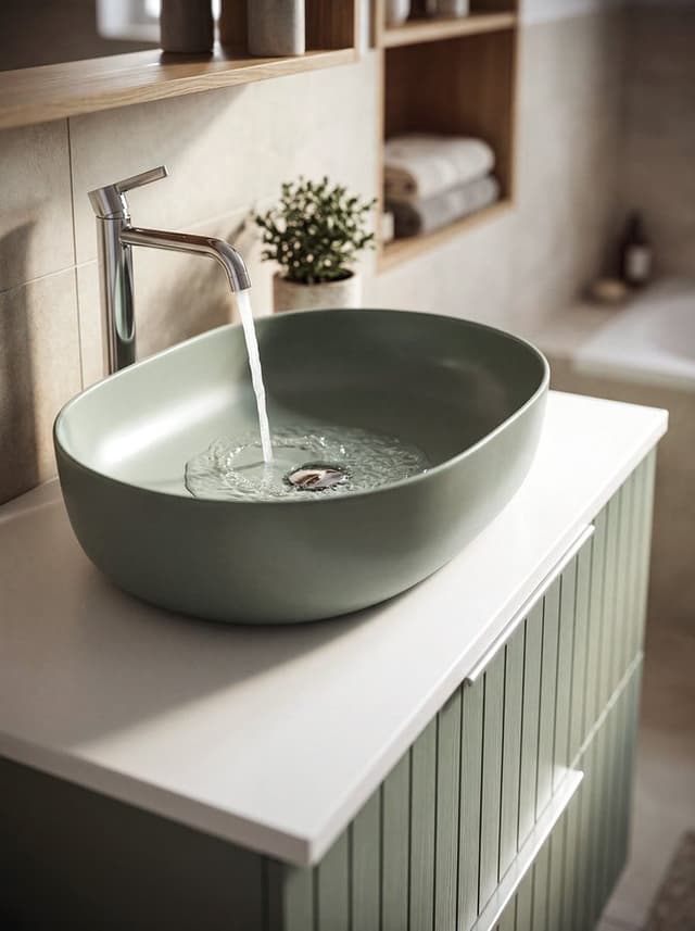 ARDEA ceramiczna umywalka nablatowa, 60,5x41,5cm, verde