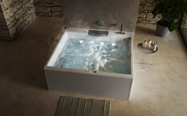 CAME FALLS POOLMASTER wanna z hydromasażem, 175x175x50cm, chrom