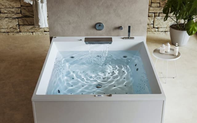 CAME FALLS POOLMASTER wanna z hydromasażem, 175x175x50cm, chrom