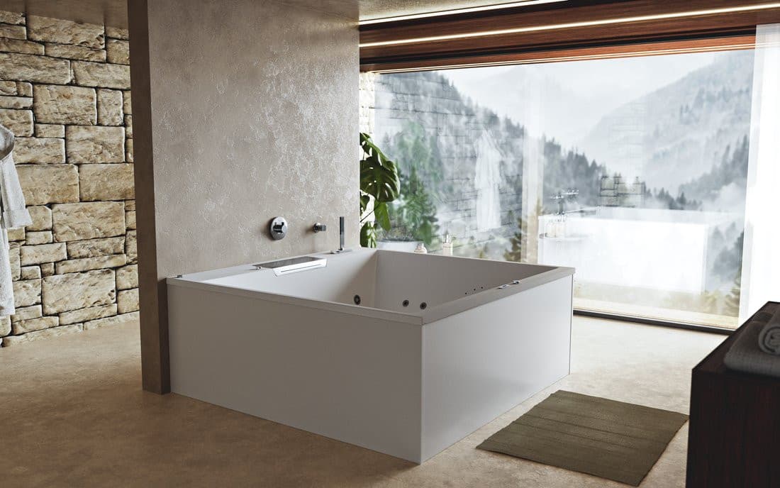 CAME FALLS POOLMASTER wanna z hydromasażem, 175x175x50cm, chrom