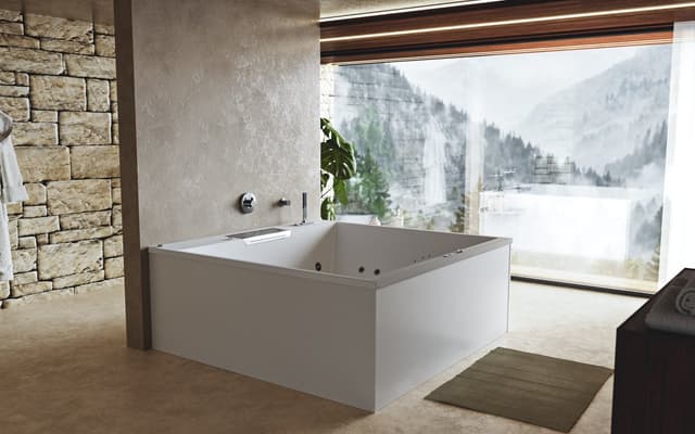 CAME FALLS POOLMASTER wanna z hydromasażem, 175x175x50cm, chrom