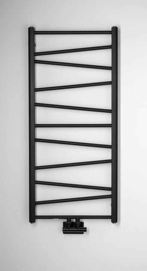 ANNALISA grzejnik łazienkowy 500x1095mm, podłączenie centralne, czarny mat