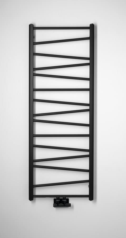 ANNALISA grzejnik łazienkowy 500x1375mm, podłączenie centralne, czarny mat